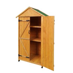 XWT010 Wooden Shed Garden Tool Storage 68.x22.83x40.35 (Option: Natural)