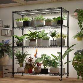Four Layer Belt With 2 Rubber Wheels, Adjustable Layer Spacing, Display Rack Iron (Color: black)