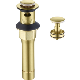 Bathroom Sink Drain Vanity Sink Drain With Strainer Basket Brushed Gold (Option: Brushed Gold)
