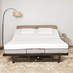Adjustable Bed Base Frame Queen Bed Frame With Head And Foot Incline Wireless Remote Zero Gravity Quiet Motor Black Queen (Option: Antique Black)