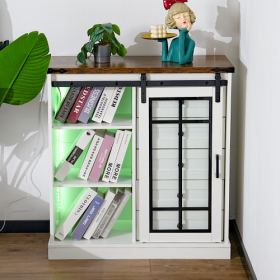 Storage Cabinet, Home Kitchen Sideboard, Living Room Storage Cabinet Against The Wall, Modern Minimalist Storage Cabinet, Vintage White (Color: White)