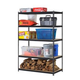110 X 45 X 180cm 5 Tiers Powder Coated Storage Rack (Color: black)