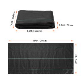 VEVOR Weed Barrier Landscape Fabric, 4x100FT Heavy Duty Garden Weed Fabric, Woven PP Weed Control Fabric, Driveway Fabric, Geotextile Fabric For (Color: black)