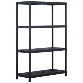 Storage Shelf Rack Black 485 lb 35.4inx15.7inx54.3in Plastic (Option: as picture)