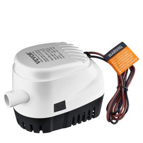 VEVOR Bilge Pump, 750GPH 12V Automatic Submersible Boat Bilge Water Outlet Diameter, Small Boat BilgeMarine Electric Bilge (Color: White)