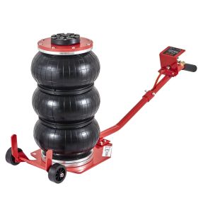 VEVOR Air Jack, 3 Ton 6600 Lbs Triple Bag Air Jack, Airbag Jack With Six Steel Pipes, Lift Up To 17.7 Inch 450 Mm, 3-5 S Fast Lifting Pneumatic J (Option: Default)