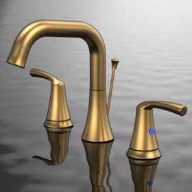 Bathroom Faucet 3 Hole - Bathroom Sink Faucet 2-Handle 3-Hole, Brushed Gold Widespread 8 Inch Bathroom Faucet With Pop Up Drain Assembly, Lavator (Option: Brushed Gold)