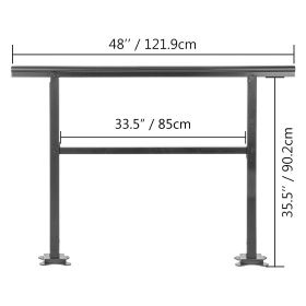 VEVOR Handrail Outdoor Stairs 47.6 X 35.2 Inch Outdoor Handrail Outdoor Stair Railing Adjustable From 0 To 30 Degrees Handrail For Stairs Outdoor (Option: Default)