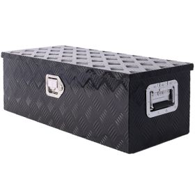 30inch Aluminum Tool Box,heavy Duty Truck Bed Tool Box,outdoor Trailer Pickup Storage Tool Box,RV Storage Organizer,underbody Box W  Lock Keys,bl (Color: black)