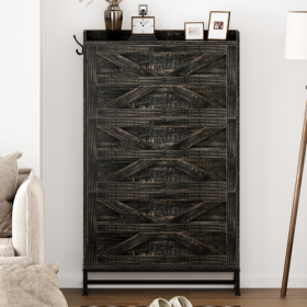 Shoe Cabinet, Entry Home Shoe Cabinet, Entrance Balcony Storage Cabinet, Large Capacity Shoe Rack, Grey (Option: GrayCharcoal)