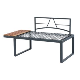 4pc L-Shaped Wicker Outdoor 5-Seater Sofa Seating Group Conversation Set (Color: dark grey)