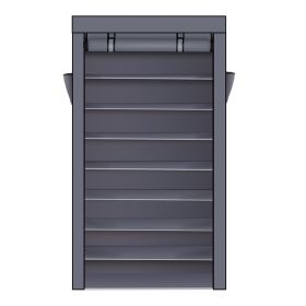 10 Tiers Shoe Rack with Dustproof Cover Closet Shoe Storage Cabinet Organizer (Option: as picture)