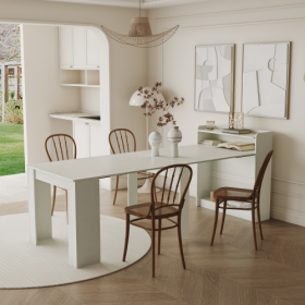 Modern Extendable Dining Table With Storage (Color: White)