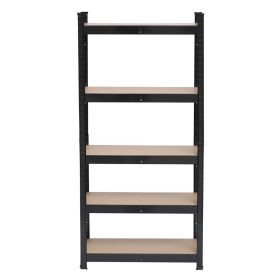 Five-tier Shelves - Black Sprayed - 45x90x180cm (Color: black)