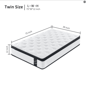 2 Inch Bagged Spring Independent Bagged Spring Memory Foam Airflow Foam High Density Foam (Option: Twin)