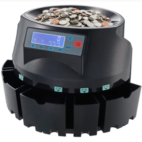 VEVOR USD Coin Sorter Coin Counter Wrapper And Roller 300 Coins Min LCD Display (Option: 300PCS)