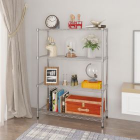 Four Layer - Metal Storage Rack Without Wheels, Silver Chrome Plated (Color: silver)