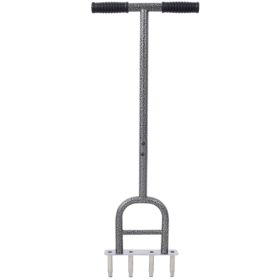 Lawn Coring Aerator, 4 Corer Plug Aerator Tool With Soft Rubber Grip, Manual Grass Aerating Tool, Garden Tool & Cleaning Hand Tool For Loosening (Option: Gray)