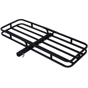 Hitch Mount Cargo Carrier For SUV, Truck, Car   Fits 2  Receiver Luggage Rack (Color: black)