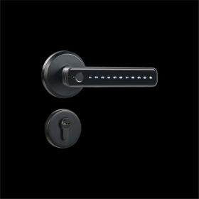 Tuya Fingerprint Door Lock With Lock Smart Fingerprint Door Handle With App Control And Key Biometric Door Lock, Fingerprint Door Lock For Bedroo (Color: black)