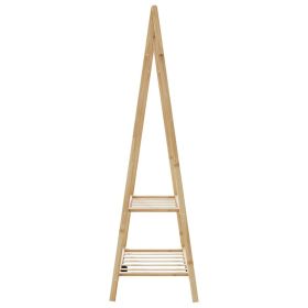 vidaXL Clothes Rack with Shelves 96x45.5x150.5 cm Bamboo (Option: as picture)