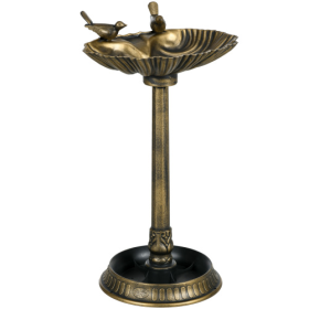 Outside sunny 32 Antique Bird Bath With Pedestal Flower Planter Base, Vintage Style Decorative Birdbath, Bird Feeder Bowl  Planter Decoration Yard Sta (Option: Bronze)