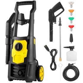VEVOR Electric Power Washer, 2000 PSI, Max 1.65 GPM Pressure Washer W  30 Ft Hose & Reel, 5 Quick Connect Nozzles, Foam Cannon, Portable To Clean (Color: black)