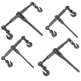Heavy Duty  Ratchet Binders, 5400lbs Working Load Capacity, G70 Hooks Adjustable Length, 4-Pack,,Black Hammertone Color (Color: black)