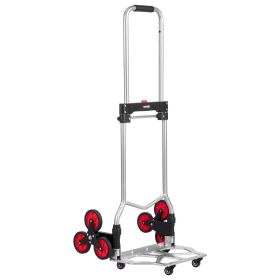 Stair Climbing Cart Heavy Duty Folding Hand Truck Dolly 260 Lbs 10 Wheels (Color: silver)