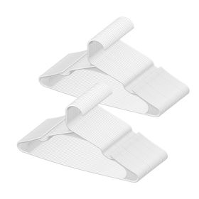 VEVOR Hangers, 0.2 In Ultra-Thin, 50 Pack White Plastic Hangers With Stable Triangular Top Structure & Wider Notch Design, Non-Slip Space Saving (Option: White 50pcs)