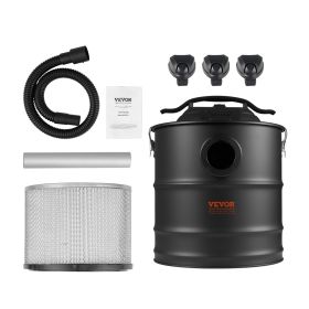 VEVOR Ash Vacuum Cleaner 5 Gallon 1200W For Fireplaces Pellet Stoves Grills BBQ (Option: Default)