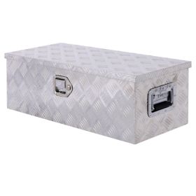 Outdoor 30 Inch Aluminum Toolbox (Color: silver)