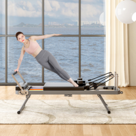 Pilates Core Bed, Foldable Home High Quality, Yoga Studio Same Commercial Fitness Equipment, Black (Color: black)