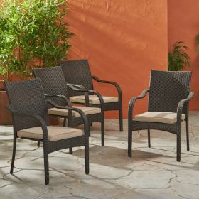 STACKING CHAIRS 4 Pcs (Color: Brown)