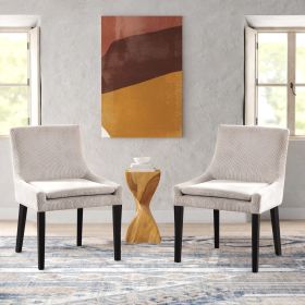 A Set Of Two Modern Dining Chairs (Color: Beige)