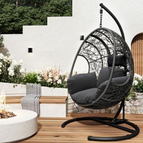 New Comming Outdoor Indoor PE Wicker Swing Egg Chair Gray Color (Option: Gray)