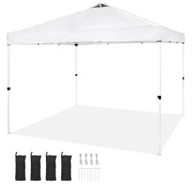 VEVOR Pop Up Canopy Tent, 10 X 10 Ft, 250 D PU Silver Coated Tarp, With Portable Roller Bag And 4 Sandbags, Waterproof And Sun Shelter Gazebo For (Option: Default)