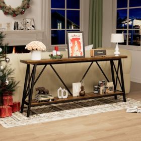70.9-inch Ultra Long Sofa Table, Rear Console Of Sofa (Color: Brown)