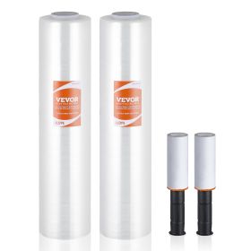 VEVOR Stretch Film,Inches  Feet, 2 Pack, 60 Gauge Industrial Strength Clear Durable Stretch Wrap Roll, Heavy Duty Shrink Film Stretch Wrap With H (Option: Default)