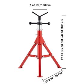 VEVOR V Head Pipe Stand Capacity, Adjustable Height, Pipe Jack Stands 2500 Lb. Load Capacity, Portable Folding Pipe Stands, Carbon Steel Body Mor (Option: Default)