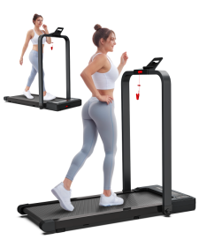 Walking Pad Under Desk Treadmill For Home Office -2.5HP Walking Treadmill 0.5-4MPH  Capacity Treadmill For Walking Running Remote Control Batteri (Color: black)