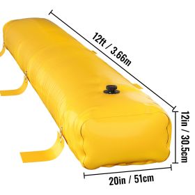 VEVOR Flood Barrier, 12 Ft Length X 12 In Height Sandbag Alternative, Water Barrier For Flooding With Great Waterproof Effect, Reusable PVC Water (Color: Yellow)