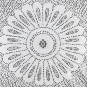 Cotton Embroidered Decorative Square Pillow Grey 20x20 (Color: Grey)