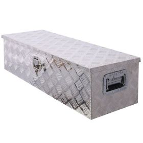 39inch Aluminum Tool Box,heavy Duty Truck Bed Tool Box,outdoor Trailer Pickup Storage Tool Box,RV Storage Organizer,underbody Box W Lock Keys,sil (Color: silver)