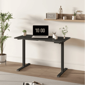 Electric Standing Desk Adjustable Height Desk Home Office Computer Workstation Sit Stand Up Desk, 55 X 28 Inches (Color: black)