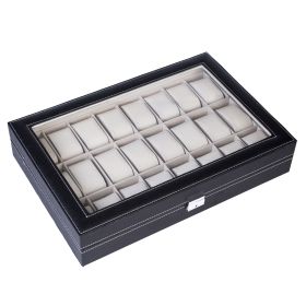 24 Slot Elegant Portable Watch Collection Box Case Organizer for Storage Display Holds Watches Jewelry for Men Women (Option: as picture)