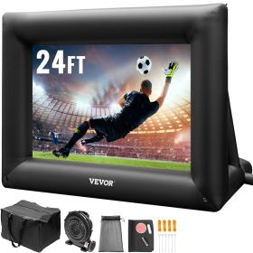 VEVOR Inflatable Movie Screen 24FT 288inch  Inflatable Projector Screen For Outside With 360W Air Blower Inflatable Screen Oxford Fabric Material (Color: black)
