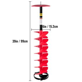 VEVOR Ice Drill Auger,Diameter Nylon Ice Auger,  Length Ice Auger Bit,Auger Drill With  Extension Rod,Auger Bit  Adapter,Top Plate & Blade Guard (Option: Default)