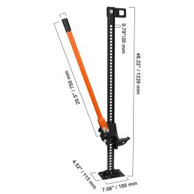 VEVOR High Lift Farm Jack, Utility Farm Jack, 7000 Lbs Capacity Ratcheting Off Road Utility Jack, Heavy-Duty Farm Jack For Tractor, Truck, SUV, B (Color: black)
