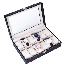 12 Seat High-end Watch Storage Box (Color: black)